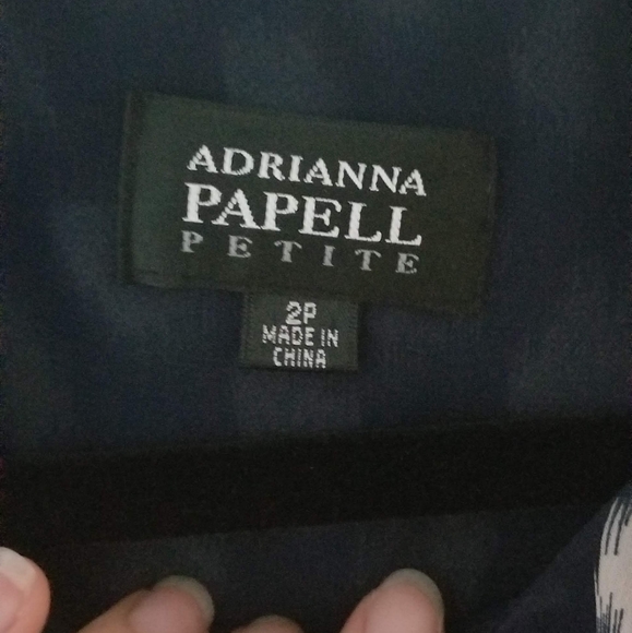 Adrianna Papell blue white ruffle sleveledress  2P - Picture 2 of 8